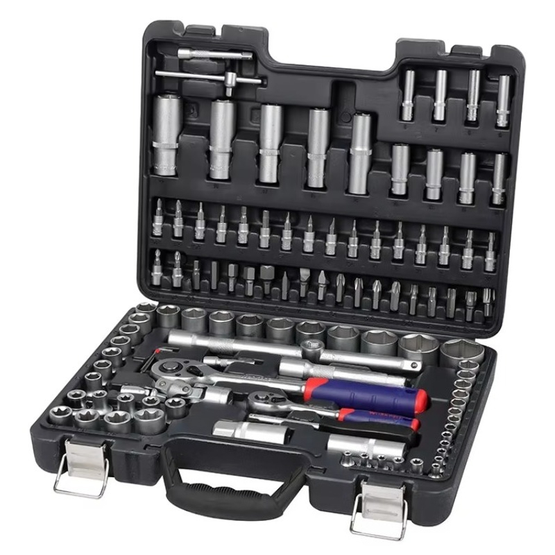 Socket Set - ชุดเครื่องมือซ่อมรถยนต์ระดับมืออาชีพ 108 ชิ้น ชุดเครื่องมือประแจและซ็อกเก็ตเหล็ก CRV พร้อมกล่องเก็บแข็งแรง