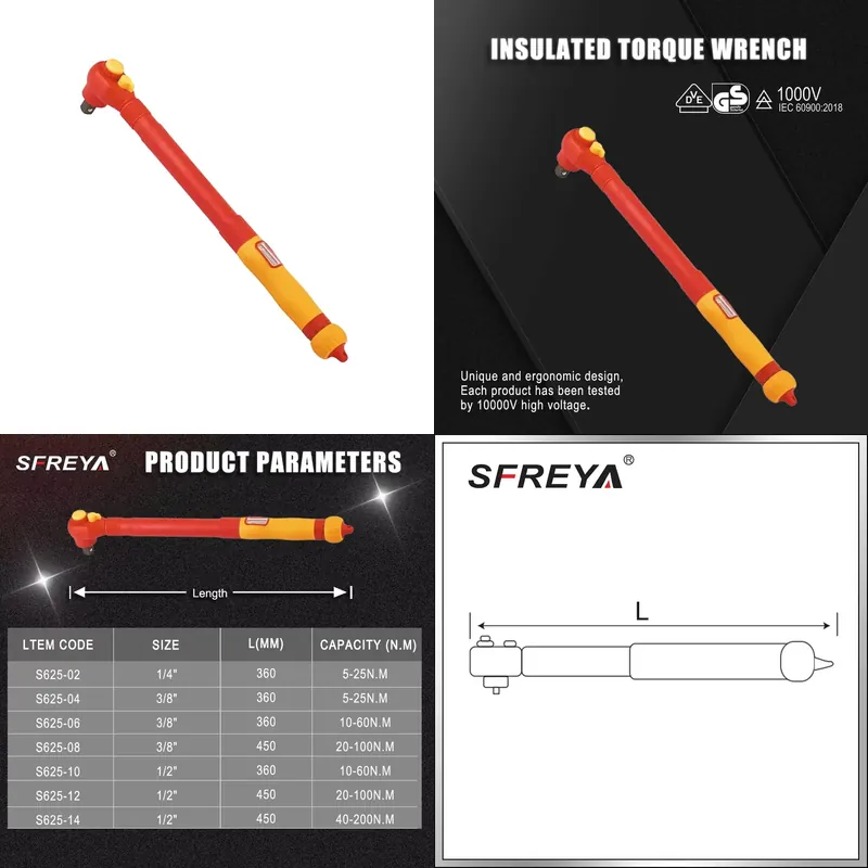 Torque Wrench - โปรโมชั่นสุดฮิตประจำปี 2026 สำหรับ SFREYA S625 ประแจปอนด์หุ้มฉนวน