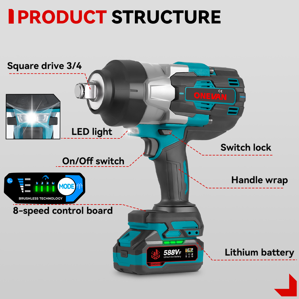 ประแจบล็อกไฟฟ้าไร้สาย 1000W แบ - Torque Wrench บทวิจารณ์และราคา
